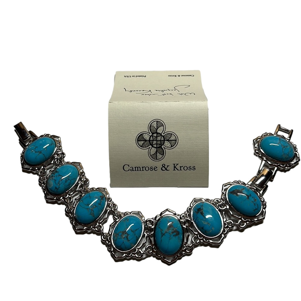 Jacqueline Kennedy Camrose and Kross JBK Faux turquoise link bracelet vintage